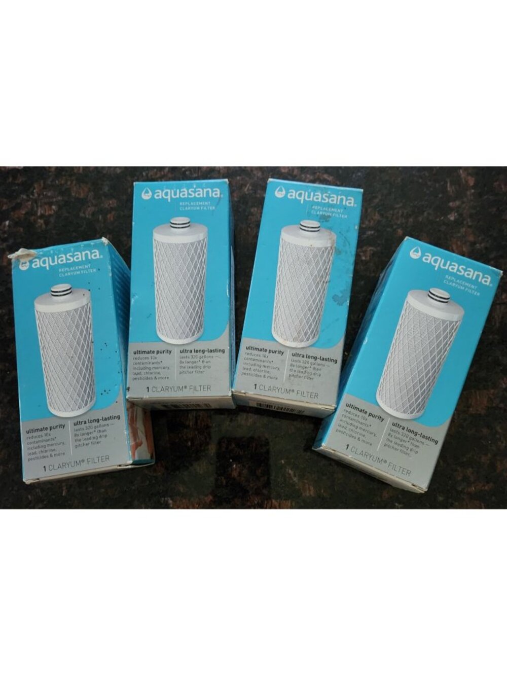 4 Aquasana AQ-PWFS-R-R Claryum Filter Cartridges for Pitcher or Dispenser New